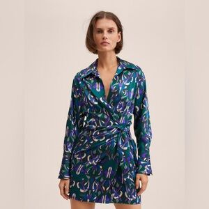 Mango Bow Wrap  Dress Sz-S (4)